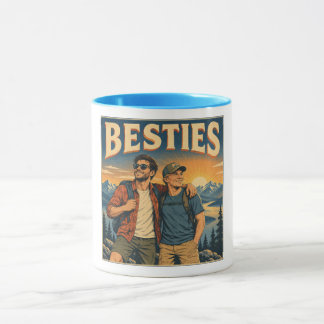 Mug Meilleures potes, Deux hommes en randonnée