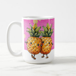 Mug Meilleurs amis Ananas Kawaii Ananas mignon rose