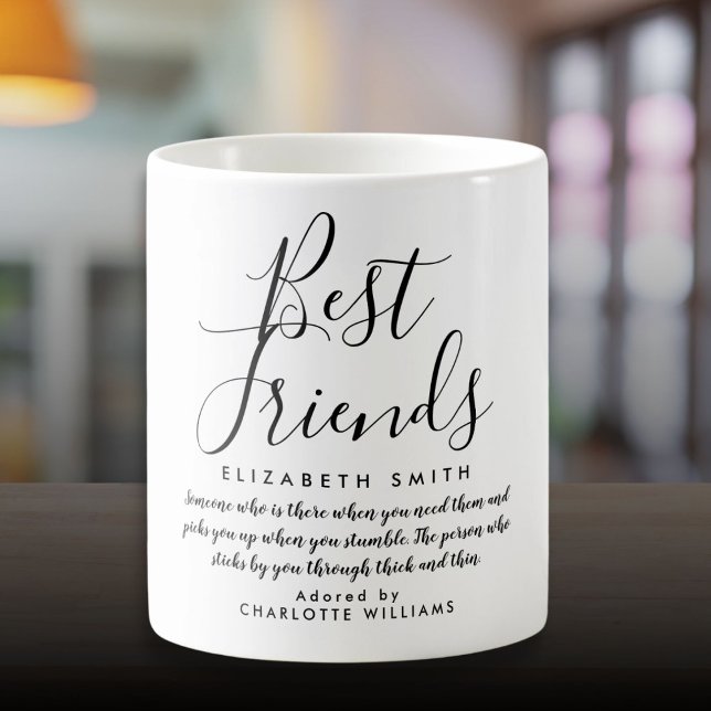 Mug Meilleurs amis Citation de script élégant moderne (Best Friends Modern Elegant Script Quote Coffee Mug)