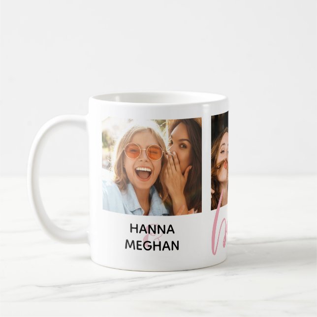 Mug Meilleurs amis en beignets couleur rose photo (Gauche)