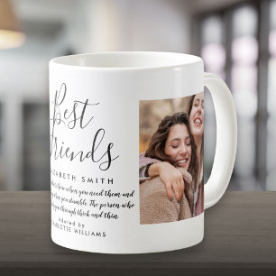 Mug Meilleurs amis Moderne Élégant Script Citation 2 P