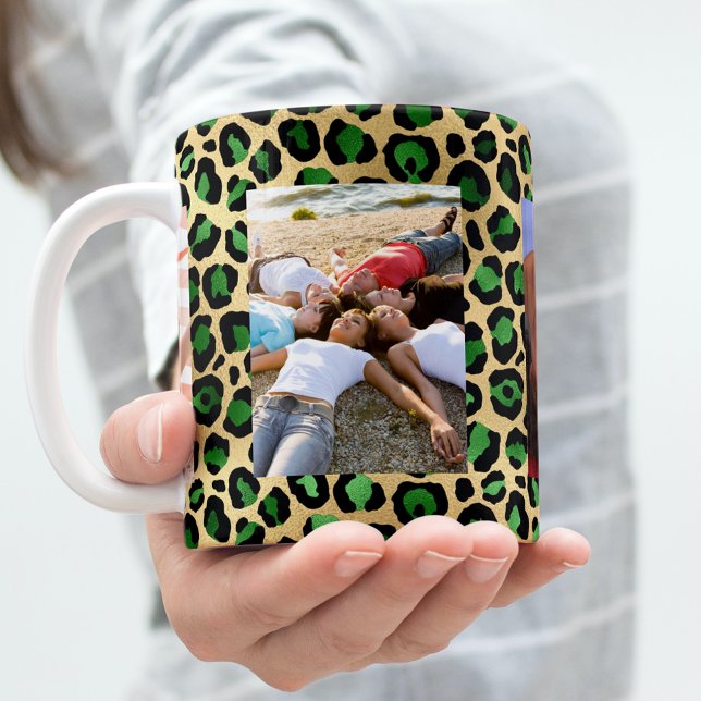 Mug Meilleurs amis photo vert léopard motif (Créateur téléchargé)
