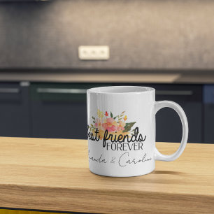Mug Meilleurs Amis Pour Toujours BFF Personnalisé Flor