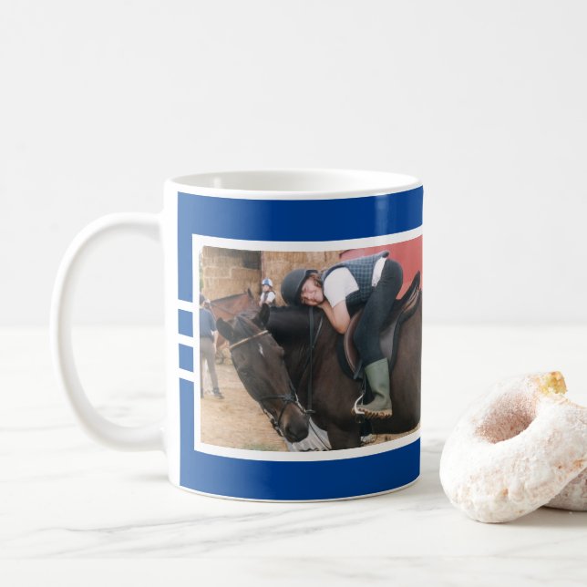 Mug Meilleurs amis toujours cheval photo blanc profond (Avec donut)