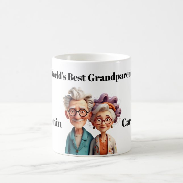 Mug Meilleurs grands-parents du monde - dessin animé e (Centre)