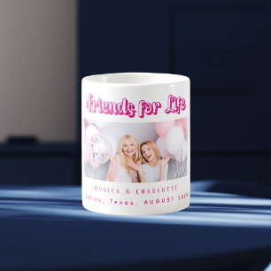 Mug Meilleurs noms de photo amis blanc rose