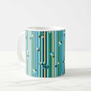 Mug Mélange de bandes - vert et bleu