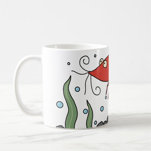 Mug Mélange De Crevettes Avec Scène Sous-Marine (Gauche)
