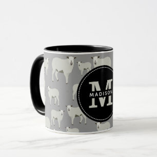 Mug Mélange mouton et agneau Motif animal de ferme Mon