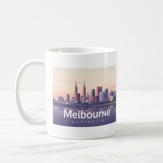 Mug Melbourne Australie Pastel Travel Design (Gauche)