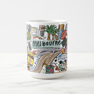 Mug Melbourne City Illustration Mug, White
