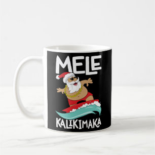 Mug Mele Kalikimaka Hawaiian Hawaii Surfing Père Noël