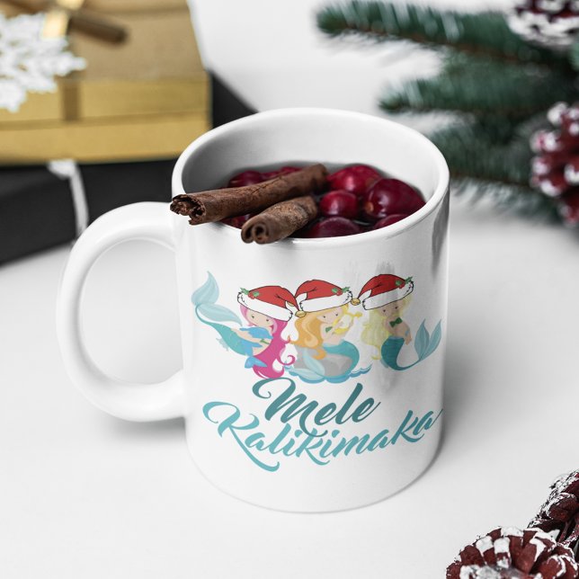 Mug Mele Kalikimaka Mermaid Noël mignonne Hawaïen (Créateur téléchargé)