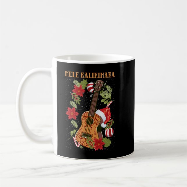 Mug MELE KALIKIMAKA Noël Ukulele Hawaii Cadeau (Gauche)