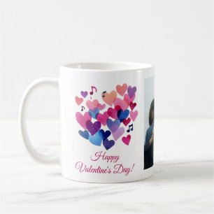 Mug Mélodie de cœur à l'aquarelle pour la Saint-Valent