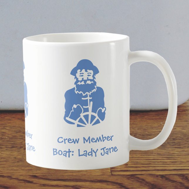 Mug Membre d'équipage du bateau - Le nom peut être per (Créateur téléchargé)