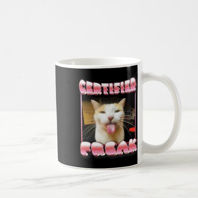 Mug Mème de chat drôle - Mème de chat factice certifié (Droite)