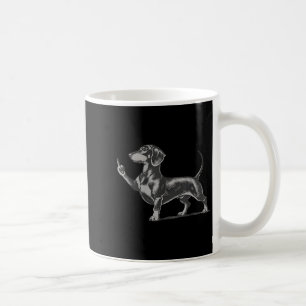 Mug Mème de chien teckel noir impoli drôle doigt d'hon