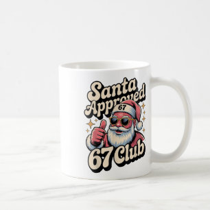Mug Mème de Noël drôle 67 - Rétro Santa approuvé 67