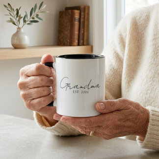 Mug Mémé Élégante Année de Création Design à Script Mi