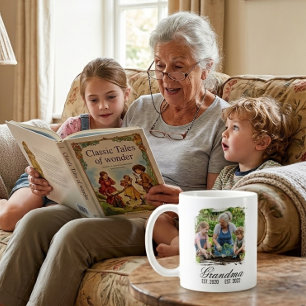 Mug Mémé Est écriture élégante noire photo personnalis