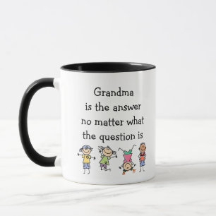 Mug Mémé est la réponse Citation amusante pour enfants