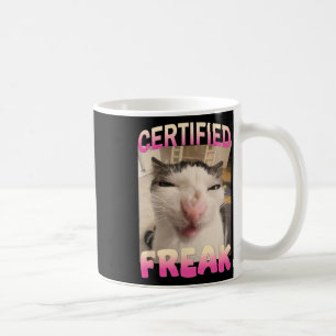 Mug Mème Offensive Mèmes de félin Freak Certifié Mat D