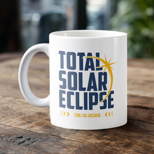 Mug Mémento de l'éclipse 2026 moderne (Keepsake Solar Eclipse Souvenir)
