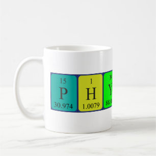 Mug Mémoire de nom de table périodique de physique