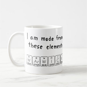 Mug Mémoire de nom de table périodique Warwick