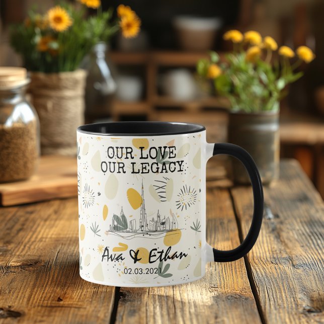 Mug Mémoire personnalisée de Dubaï - Line Art Landmark (Créateur téléchargé)