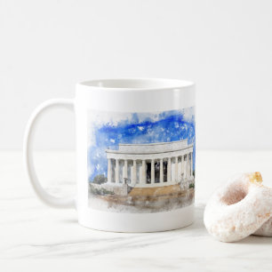 Mug Mémorial Lincoln façade en aquarelle
