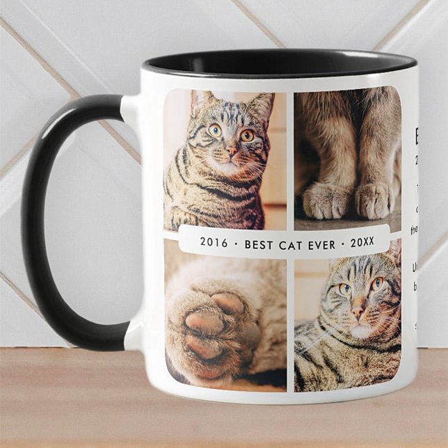 Mug Mémorial Meilleur Chat Jamais Photo moderne Collag (Créateur téléchargé)