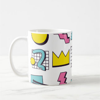 Mug Memphis des années 90 : Eléments de design pop.