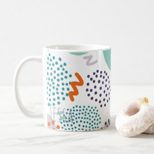 Mug Memphis Style Pebble Bright Rétro 90s Art Abstrait