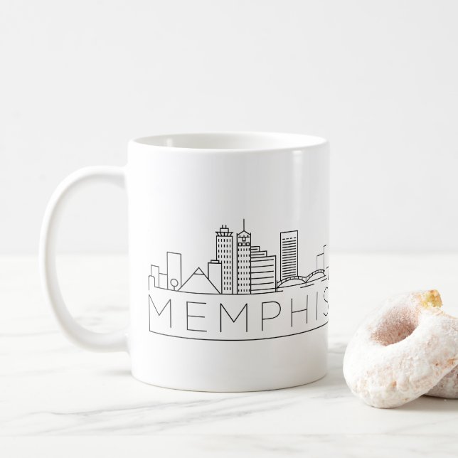 Mug Memphis, Tennessee a stylisé l'horizon (Avec donut)