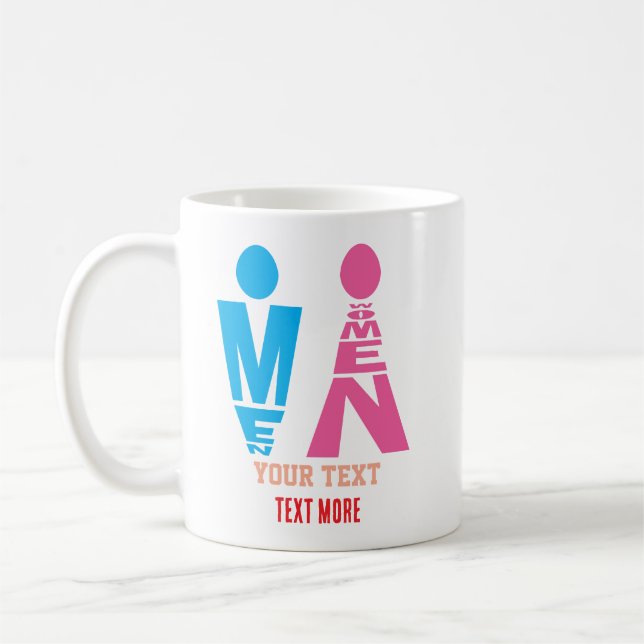 Mug Men and Women Typography Icon Design (Gauche)