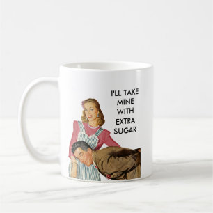 Mug Ménagère Rétro des Années 50 & Mari Ajoutez Votre