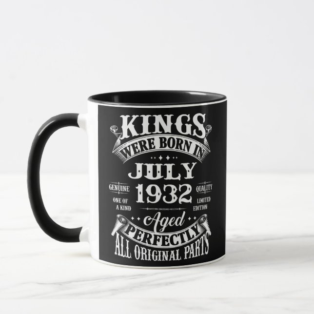 Mug Mens 90e Anniversaire Cadeau Pour Rois Nés En Juil (Gauche)
