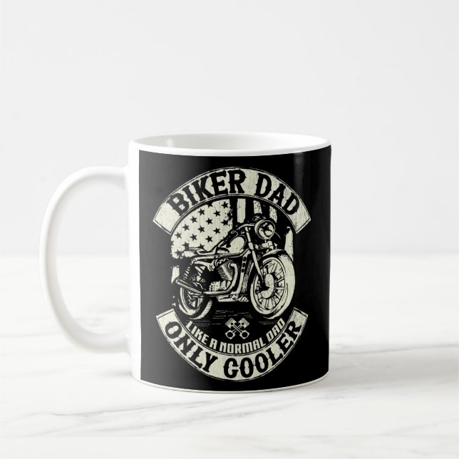 Mug Mens American Flag Biker Papa Motorcycle  (Gauche)