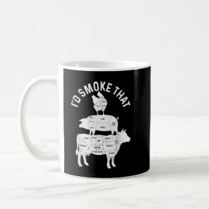 Mug Mens Chef Boucher BBQ Je fumerais ce boeuf de porc