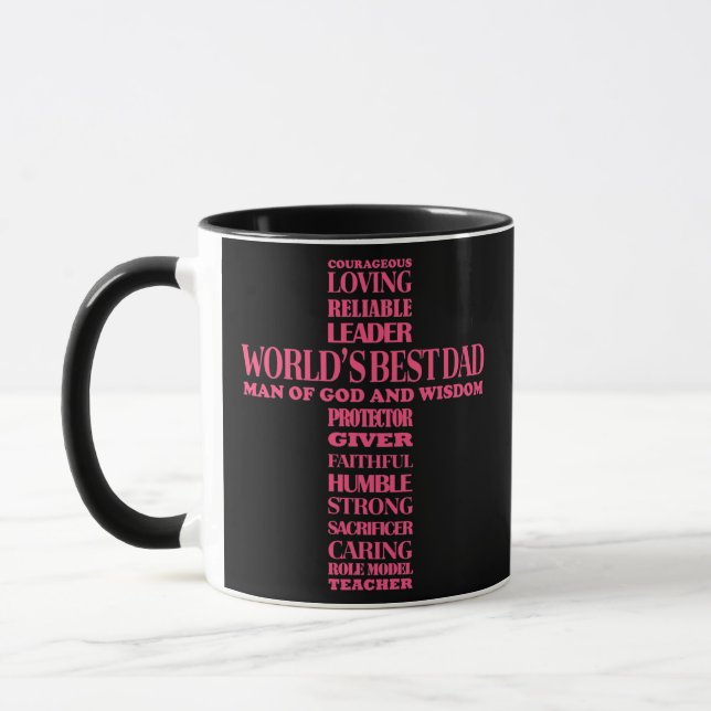 Mug Mens Christian Père Papa Fête des pères Hommes Die (Gauche)