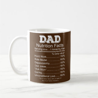 Mug Mens Dad Nutrition Facts Fathers Day Gift For Men