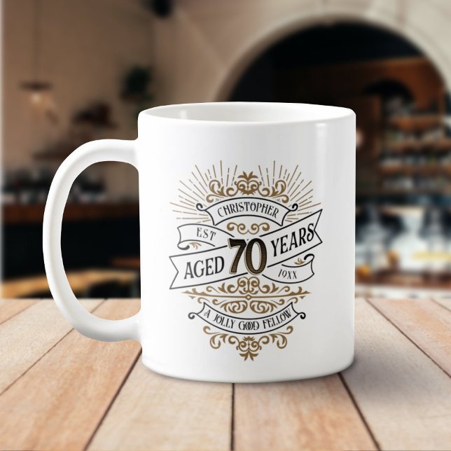 Mug Mens Funny Whiskey 70e anniversaire (Créateur téléchargé)