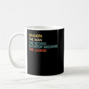 Mug Mens Grand-Père L'Homme L'Ascenseur Retraité Mécan