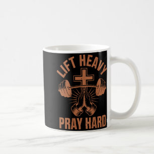 Mug Mens Gym Christian Workout Papa Lève Lourd Prière 