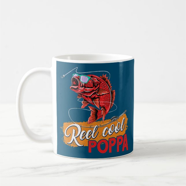 Mug Mens Reel Cool Poppa Pêche s Fête des pères amusan (Gauche)