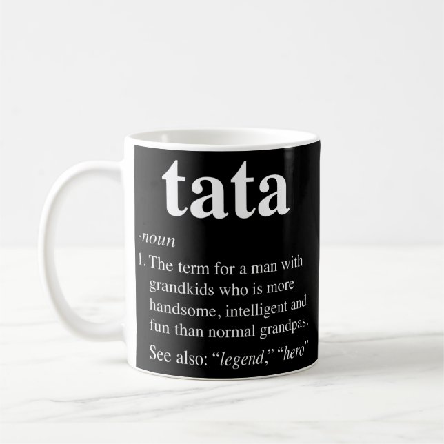 Mug Mens Tata Définition Funny Noun Grandpa Défini (Gauche)