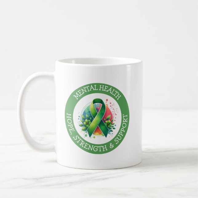 Mug Mental Health Awareness - Support Strength Support (Gauche)