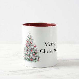 Mug Menthe blanche rouge Arbre de Noël vert